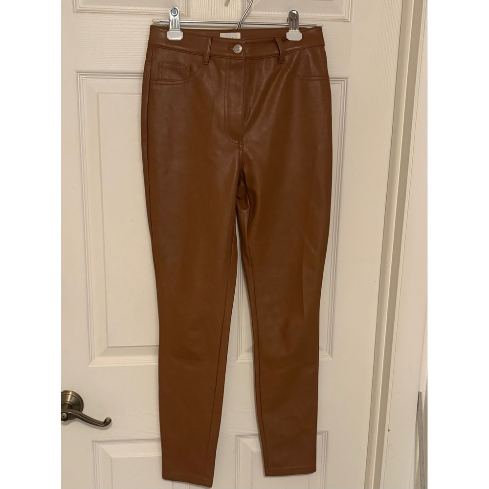 Aritzia Wilfred Free Adrienne Vegan Leather Skinny Pants Brown Size 2